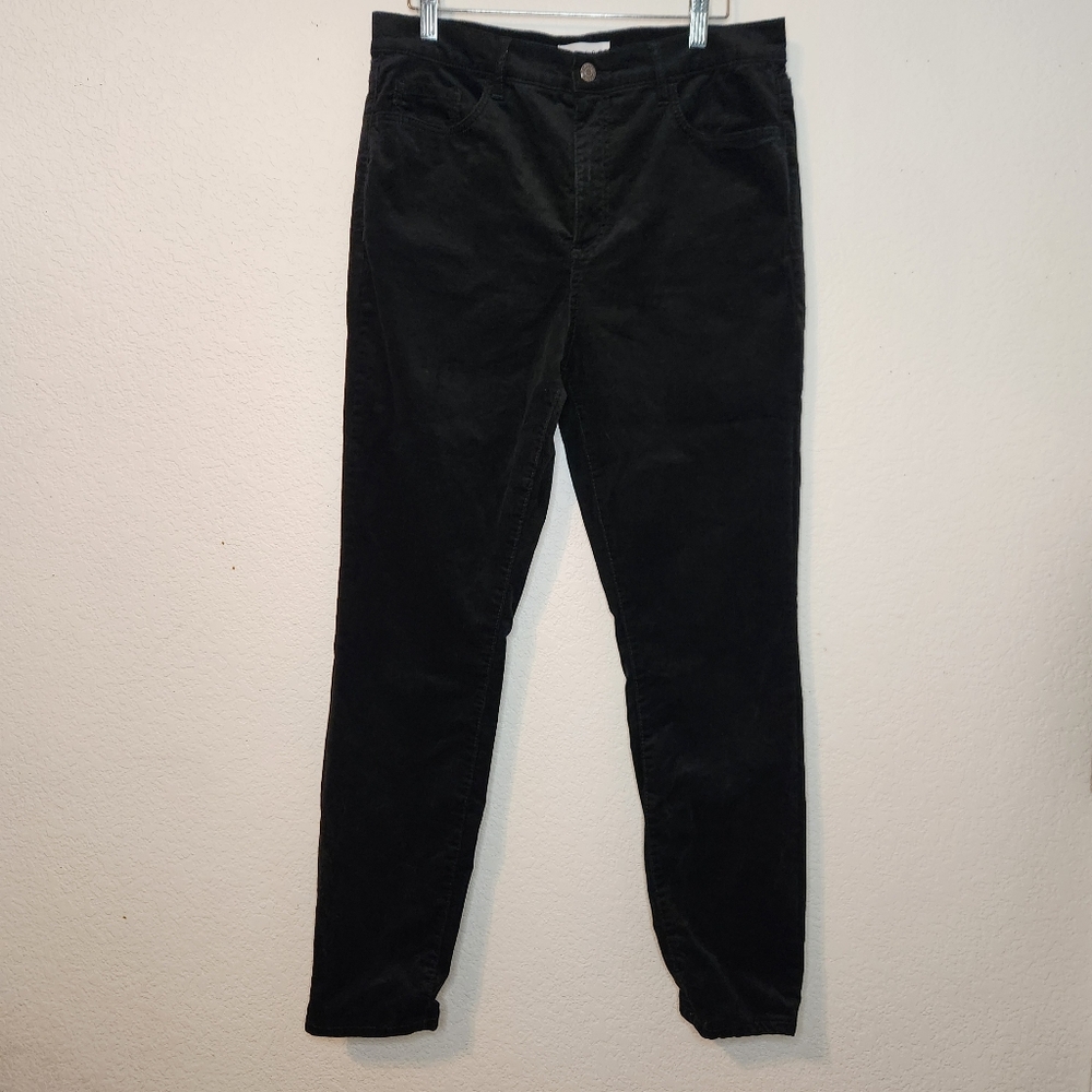 LOFT Black Skinny Corduroy High-Rise Pants, Size 30/10